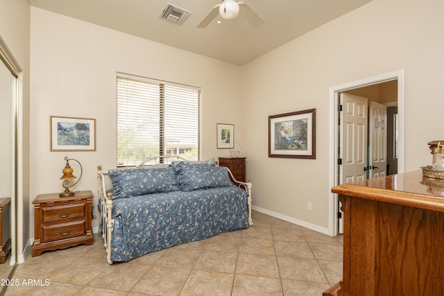 8698 E Preserve Way, Scottsdale, AZ 85266 - bedroom featuring light tile patterned floors, ceiling fan, and a closet