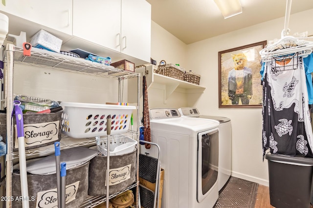 30013 N Candlewood Dr, San Tan Valley, AZ 85143 - laundry room with separate washer and dryer, cabinet space, and baseboards