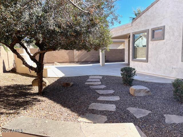 view of yard featuring a patio area