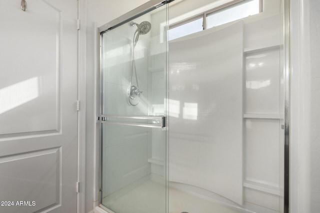 bathroom featuring walk in shower