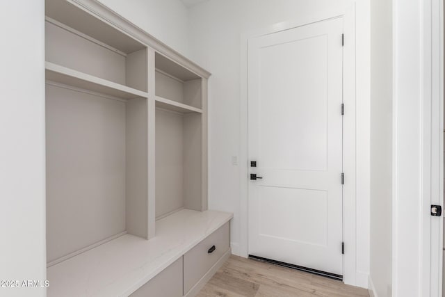 mudroom with light wood-type flooring