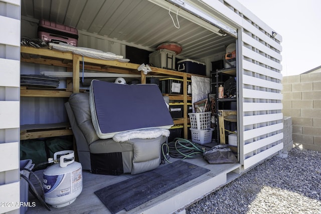 view of storage room