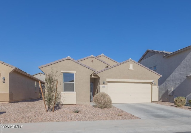 view of front of property featuring a garage