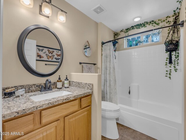 490 E Twelve Oaks Dr, Flagstaff, AZ 86005 - full bathroom featuring vanity, tile patterned floors, and shower / bathtub combination with curtain
