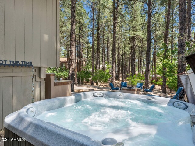 490 E Twelve Oaks Dr, Flagstaff, AZ 86005 - wooden deck with a hot tub