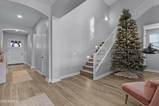 entrance foyer featuring light hardwood / wood-style flooring