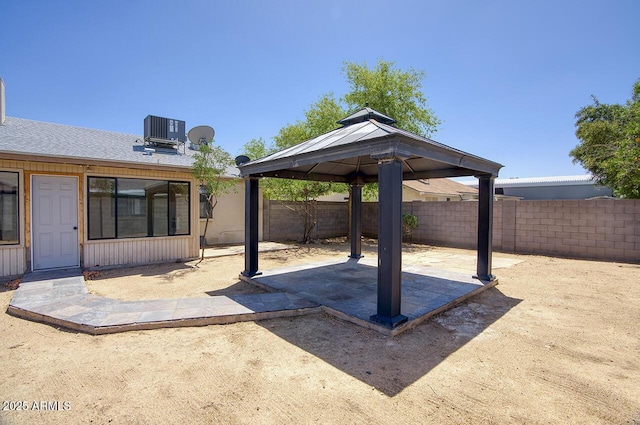 722 W Topeka Dr, Phoenix, AZ 85027 - view of patio featuring a gazebo, central AC, and a fenced backyard