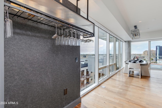 sunroom with a view of city