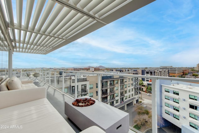 balcony with a city view