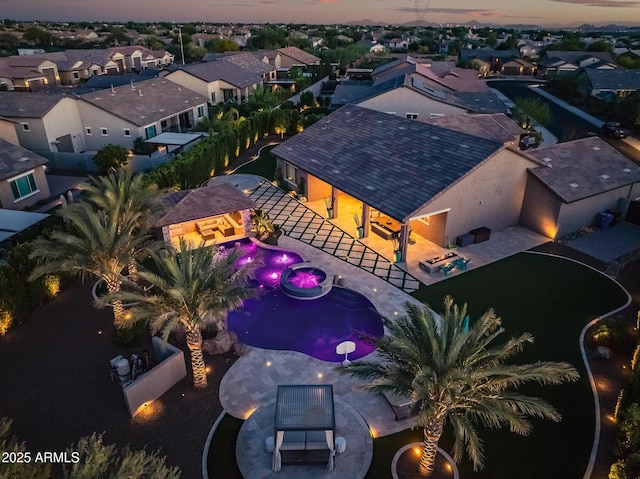 31517 N 41st St, Cave Creek, AZ 85331 - aerial view at dusk of a residential view