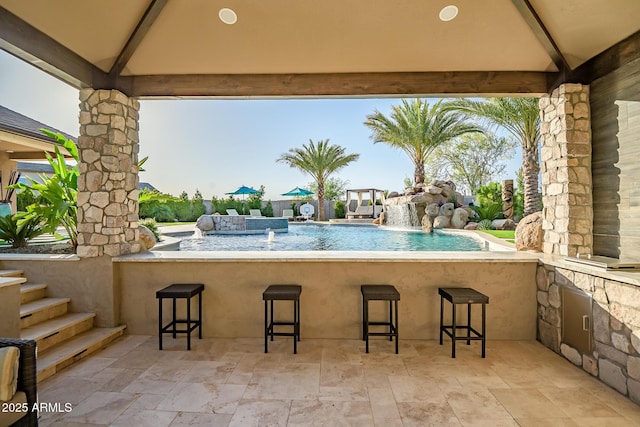 31517 N 41st St, Cave Creek, AZ 85331 - view of patio / terrace with a gazebo and an outdoor kitchen