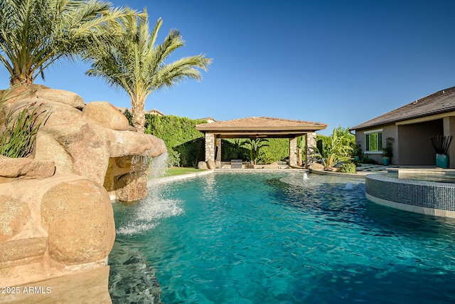 31517 N 41st St, Cave Creek, AZ 85331 - view of pool featuring a gazebo and a pool with connected hot tub