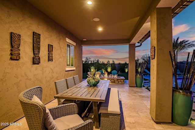 31517 N 41st St, Cave Creek, AZ 85331 - view of patio featuring a fire pit and outdoor dining space