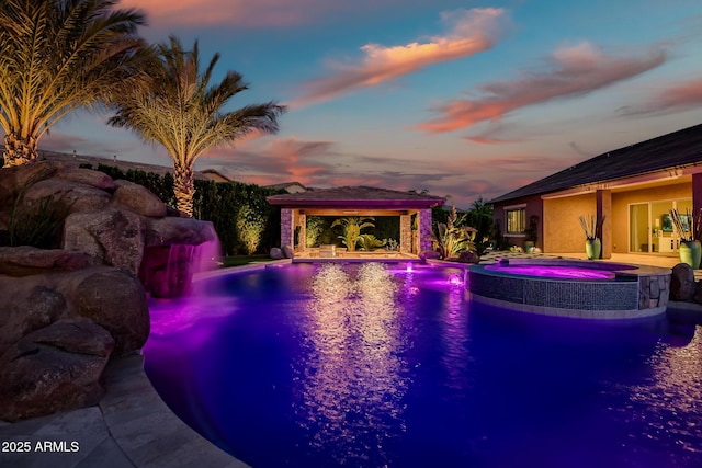 31517 N 41st St, Cave Creek, AZ 85331 - view of pool featuring a gazebo and a pool with connected hot tub