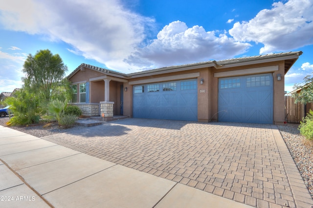 view of front facade featuring a garage