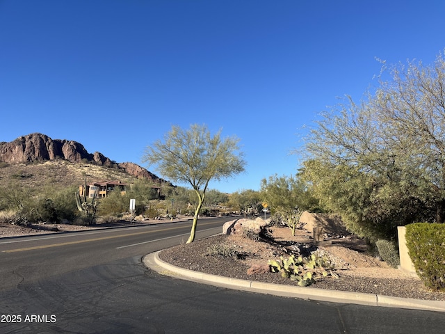 view of road with a mountain view