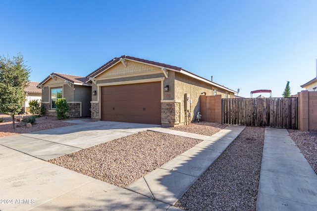 view of front of property featuring a garage