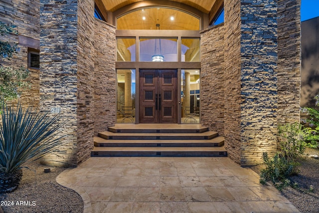 view of exterior entry with french doors