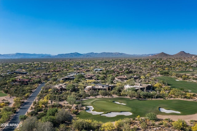 drone / aerial view featuring a mountain view