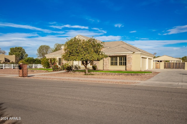 view of front of house with a garage