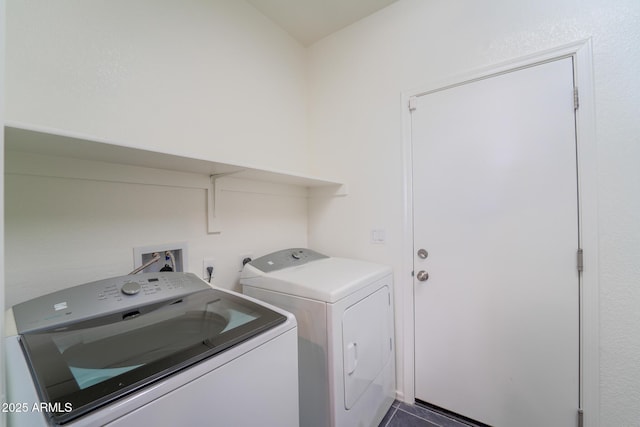 clothes washing area featuring washing machine and clothes dryer