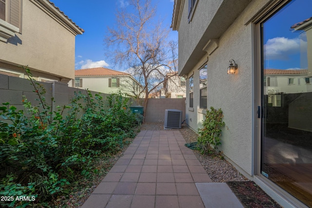 view of patio featuring central AC unit