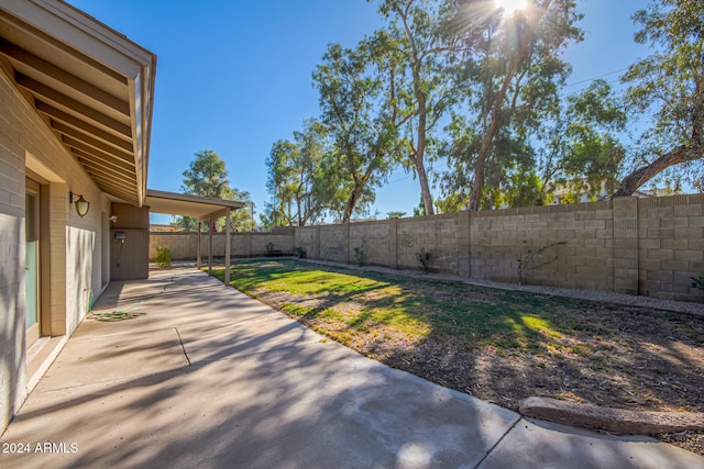 view of yard featuring a patio