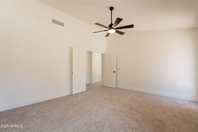 4037 E Milton Dr, Cave Creek, AZ 85331 - unfurnished room with ceiling fan, light colored carpet, and high vaulted ceiling