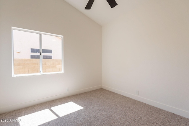 4037 E Milton Dr, Cave Creek, AZ 85331 - spare room with carpet, a ceiling fan, and lofted ceiling