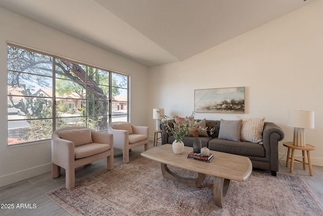 4037 E Milton Dr, Cave Creek, AZ 85331 - living area featuring wood finished floors and lofted ceiling