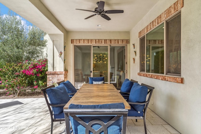 625 W Echo Ln, Phoenix, AZ 85021 - view of patio / terrace featuring outdoor dining space and ceiling fan