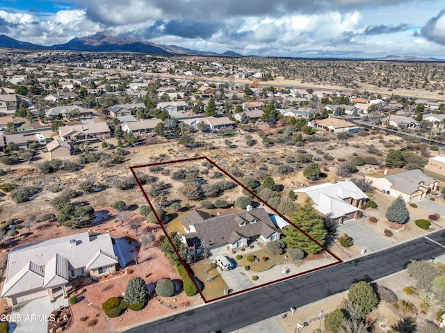 aerial view featuring a mountain view