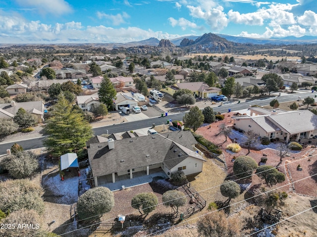 aerial view with a mountain view