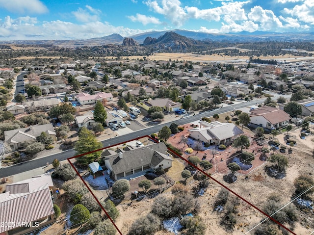 bird's eye view featuring a mountain view