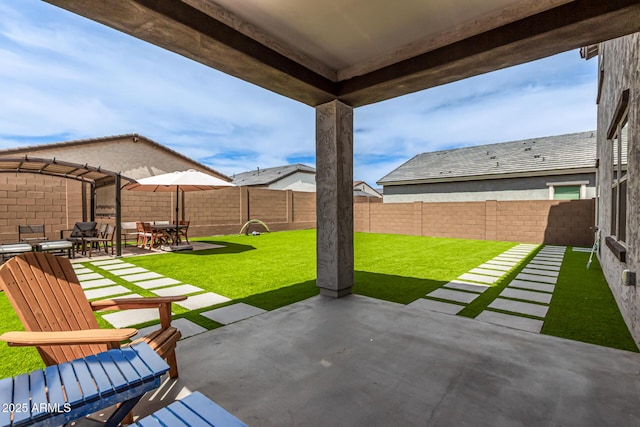 8640 W Frier Dr, Glendale, AZ 85305 - view of patio / terrace featuring a pergola and outdoor dining space