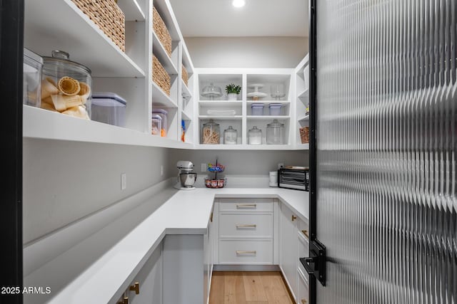 pantry with a toaster