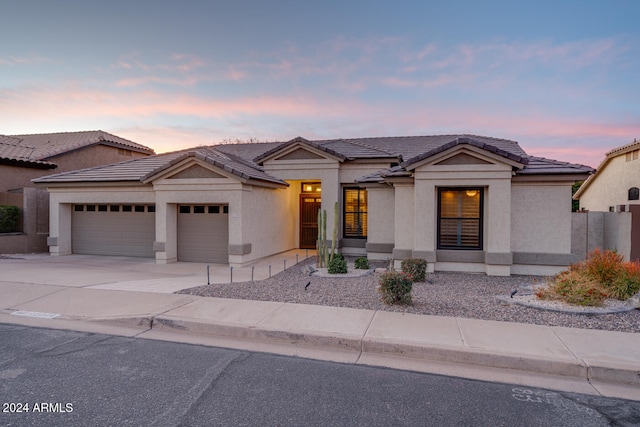 view of front facade featuring a garage