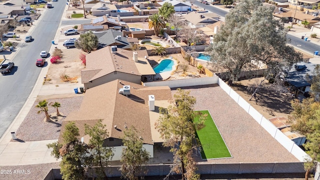 aerial view featuring a residential view