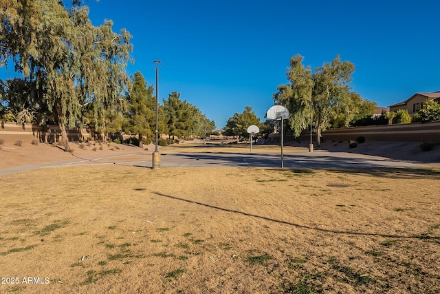 view of community with basketball hoop