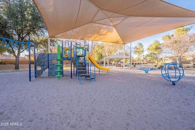 view of playground featuring a gazebo