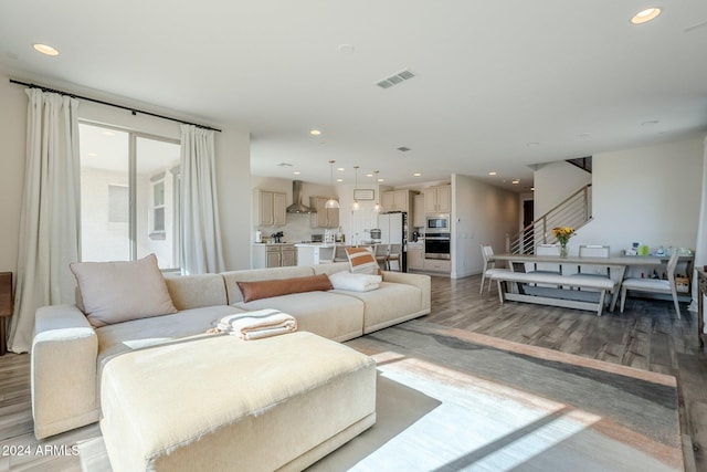 living room featuring hardwood / wood-style floors