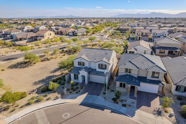 aerial view featuring a mountain view