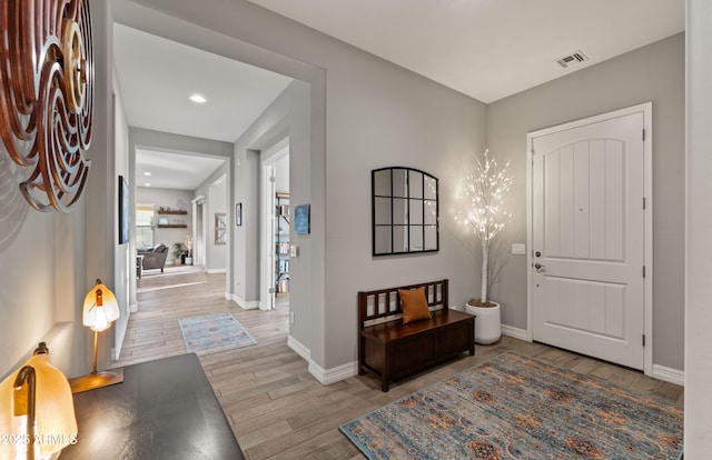 foyer featuring wood-type flooring