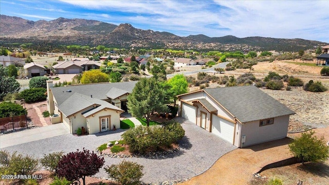 10796 N Saddle Pass Rd, Prescott, AZ 86305 - aerial view of property and surrounding area featuring mountains