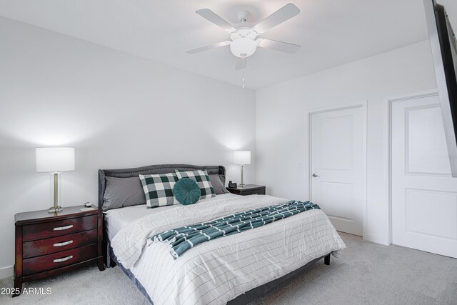 2511 W Queen Creek Rd Unit 374, Chandler, AZ 85248 - bedroom featuring light carpet and a ceiling fan