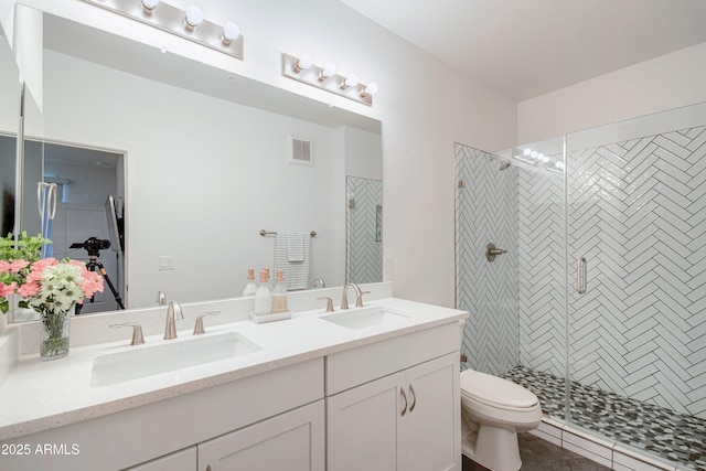 2511 W Queen Creek Rd Unit 374, Chandler, AZ 85248 - full bath featuring toilet, a stall shower, and double vanity