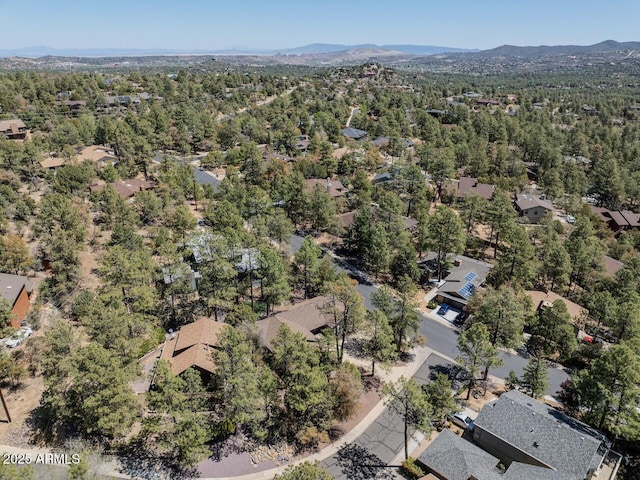 aerial view with a mountain view and a residential view