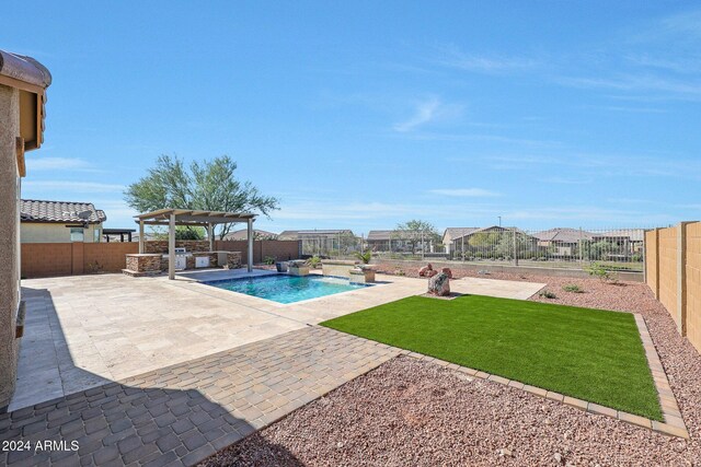 16918 S 180th Dr, Goodyear, AZ 85338 - view of pool with a fenced in pool, a patio, and a fenced backyard