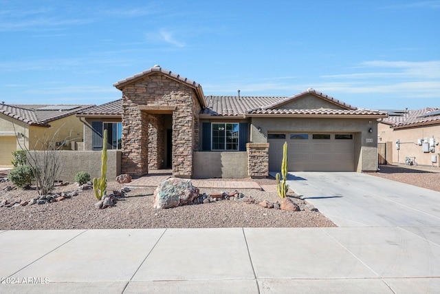 view of front of house with a garage