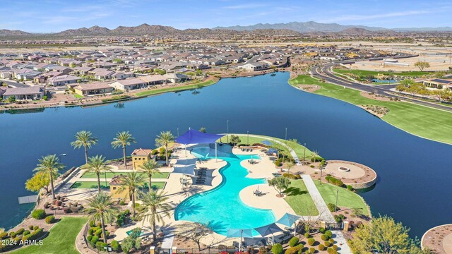 16918 S 180th Dr, Goodyear, AZ 85338 - birds eye view of property featuring a residential view and a water and mountain view